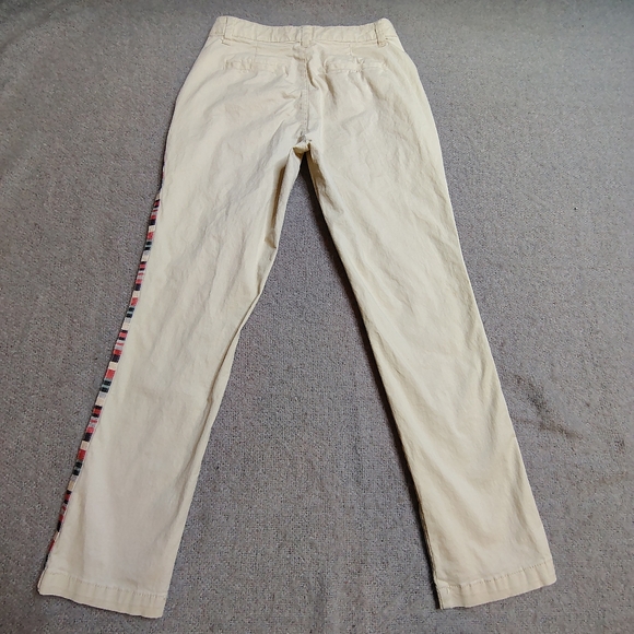 Gap Chino Pants Womens Size 28x28 French Vanilla Embellished Colorblock Trim Y2K - Picture 13 of 13
